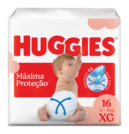 Huggies Fralda Descartável Máxima Proteção XG - 16 Un